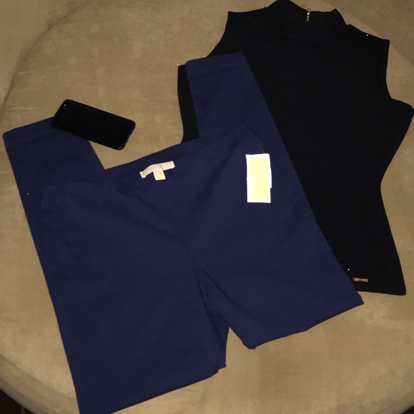 Michael Kors True Navy skinny slacks - Picture 6 of 8